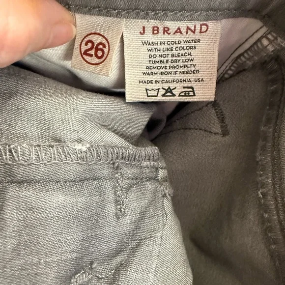 J BRAND Womens sz 26 Gray GOTHAM Long Zipper Ankle Slim Fit Skinny Jeans - Picture 5 of 7